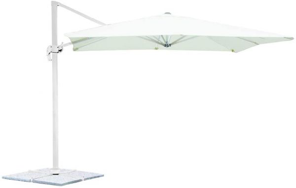 Ombrellone a braccio decentrato Deluxe bianco 3x3  per giardino arredo esterno ombra