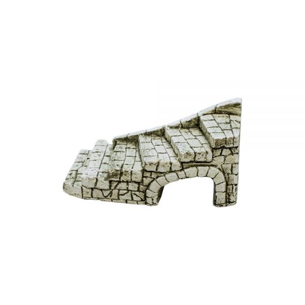 Scala per presepe con ponte in gesso cm 14 x 7,5 x H6,5