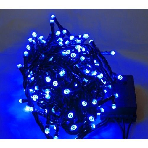 Catena luminosa con giochi di luce 180 led blu per interno 9m