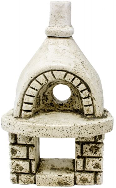 forno in gesso 17 cm con foro per lampada fuoco