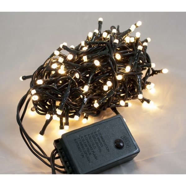 Catena Luminosa 500 LED Bianco Caldo Interno/Esterno con 8 Giochi di Luce