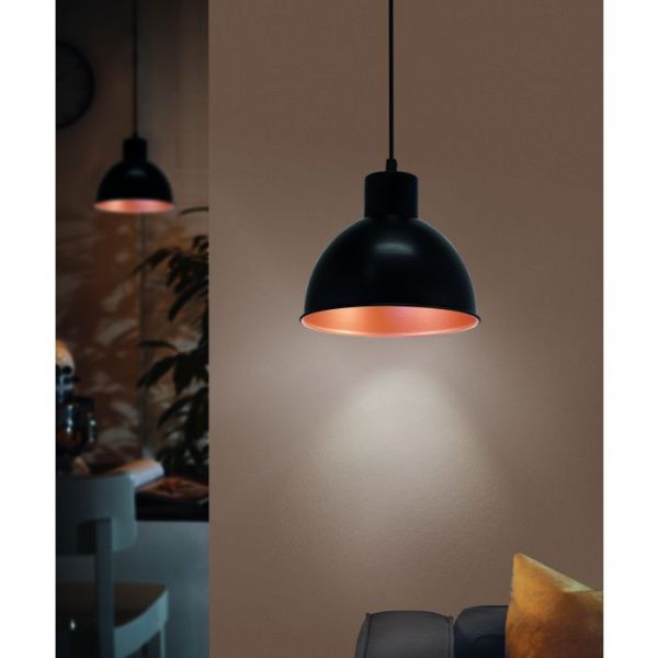 EGLO LAMPADA A SOSPENSIONE IN ACCIAIO NERO E BRONZO 21X110 cm