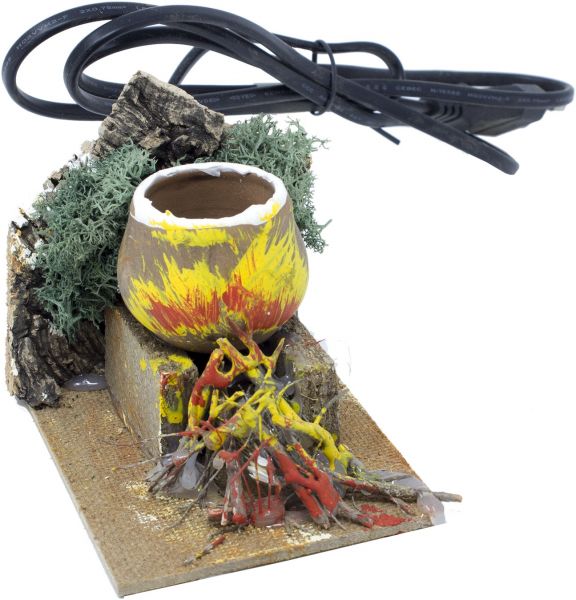 Fuoco con pentola accessori per presepe 10 cm