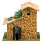 Casa in sughero per presepe accessori 9x13 cm
