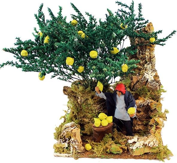 Pastore raccoglitore di limoni in movimento 17x17cm