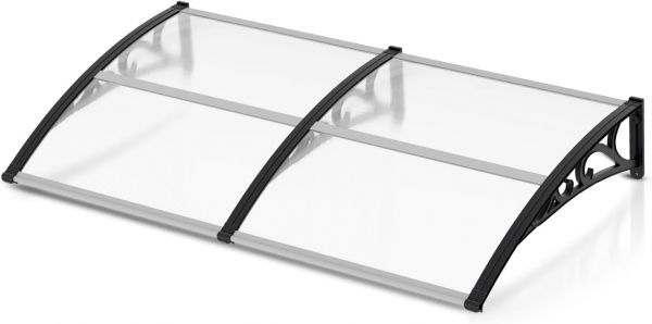 Pensilina 200 x 80 cm compatto trasparente tettoia modulabile in policarbonato 