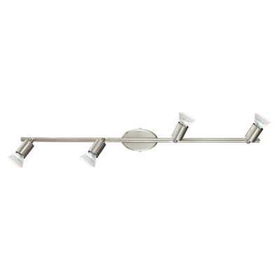 EGLO SPOT CON 4 LUMI IN ACCIAIO COLOR NICKEL OPACO 68,5X6X5 cm