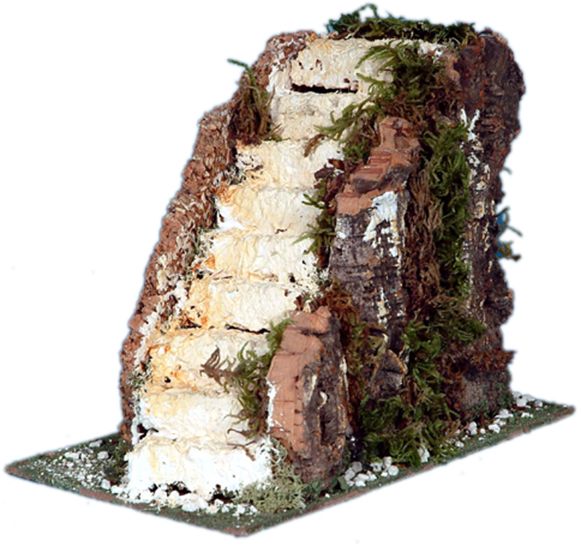 scala per presepe accessori 26x14 cm in resina con base di appoggio