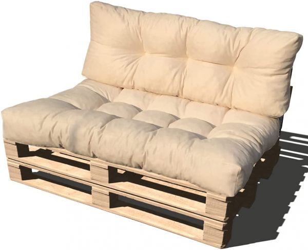 Cuscino SCHIENALE per divano in pallet Beige arredamento design Bizzotto pedane di legno cuscini per bancale