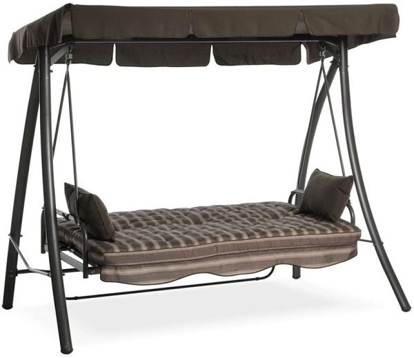 Dondolo reclinabile a letto KATAY cm194x125x174 dondoli 3 posti amaca da giardino 