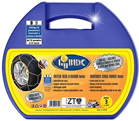 Lubex catene da neve per auto in acciaio maglia 9 mm omologate GRUPPO 4