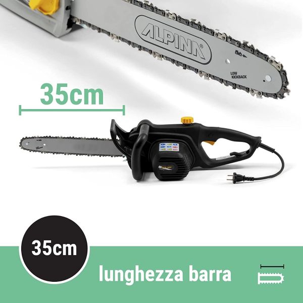 Alpina Motosega elettrica ACS 180 E (14) Barra di taglio 35 cm 1800 W pratica e leggera 