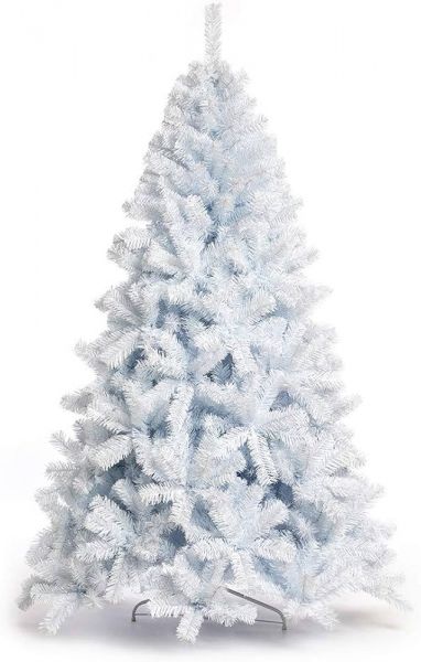 albero di natale 210 cm bianco con 1445 rami in pvc e supporto in metallo 