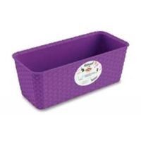 Vaso balconetta 50 cm rettangolare viola con riserva d'acqua 