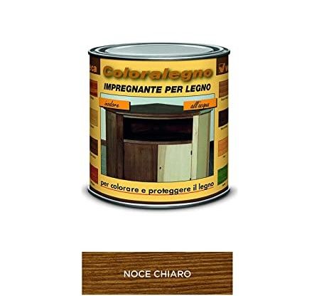 Coloralegno impregnante per legno colora e proteggi Noce chiaro 250ml Veleca 
