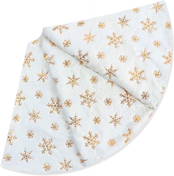Coprialbero pelliccia d90cm con fiocchi di neve assortito