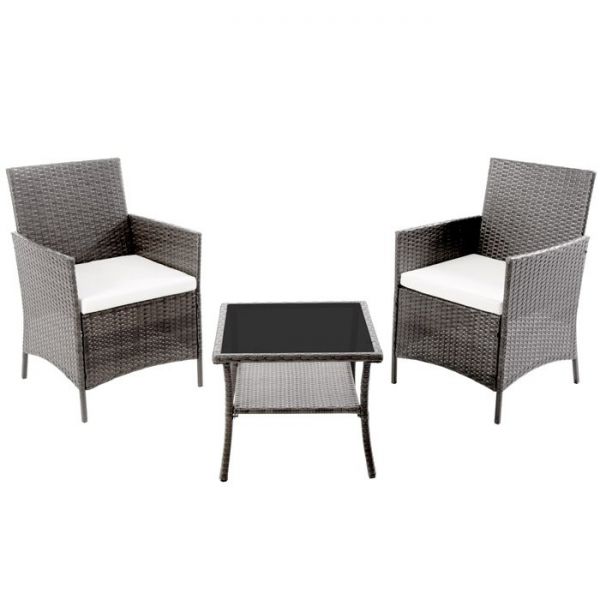 Arredo esterno in polyrattan antracite Verdelook set salotto RITA 