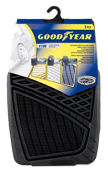 GOODYEAR TAPPETO SINGOLO PER AUTO CON BORDI RIALZATI NERO 78 X 50 CM