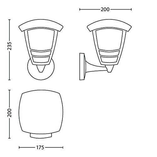 Philips Lampada da Parete da Esterno Lanterna Up Alluminio nero Classe di efficienza energetica A