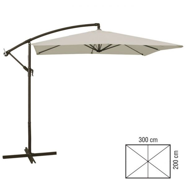Ombrellone a braccio 2x3m ecrù rettangolare da giardino per esterno