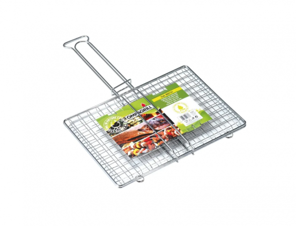 Graticola a rete doppia griglia barbecue senza piedi 22x27cm Ompagrill