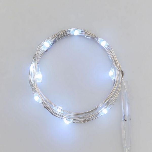 Catena di luci a batteria 40  microled a luce fissa bianco freddo