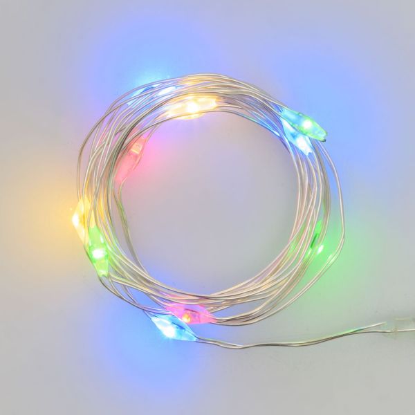 Luci di natale a batteria catena con 20 micro led luce multicolor