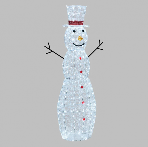 Pupazzo di neve con luci 260 led ripiegabile e salvaspazio per decorazioni natalizie