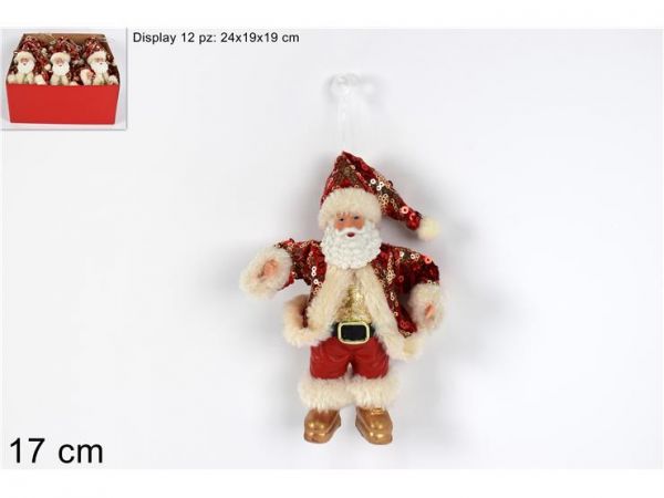 APPENDINO BABBO NATALE CON ABITO ROSSO GLITTERATO