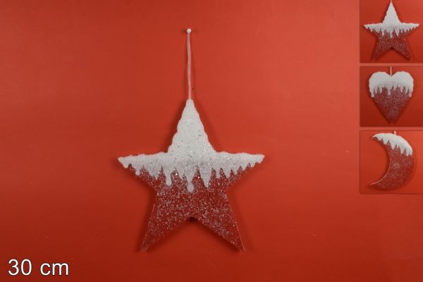 Appendino Feltro a forma di stella Con Glitter 30 cm