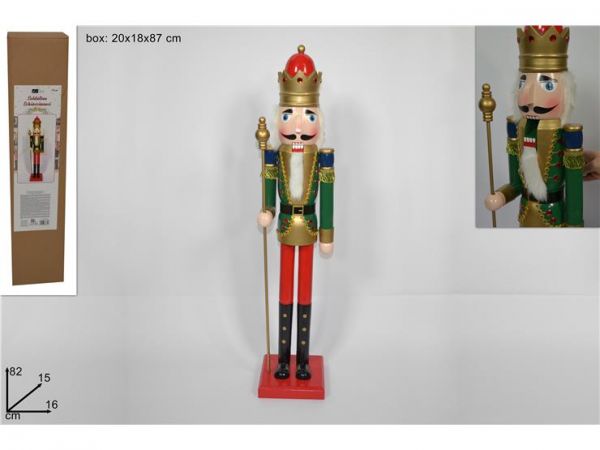 Soldatino schiaccianoci in legno 82cm decorazioni natalizie addobbi di Natale