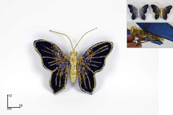 Farfalla Blu Con Pinzetta