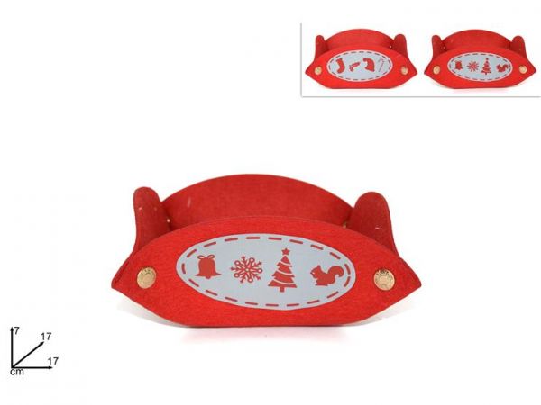 Svuota tasche rosso c/decoro natalizio 7cm x 17 cm