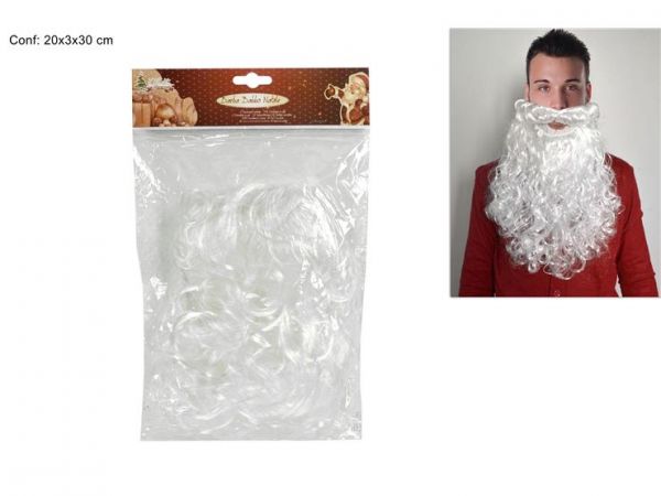 Barba finta bianca di Babbo Natale 30CM