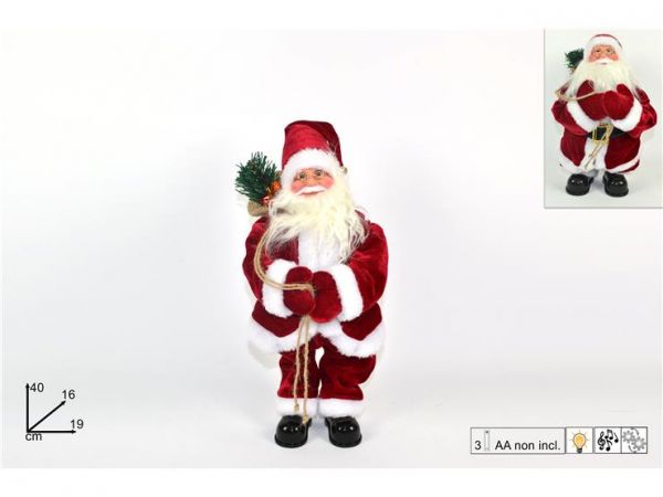 Babbo Natale 40 cm con movimento e musica