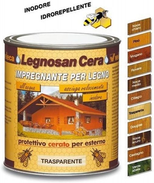 Impregnante per legno noce chiaro protettivo cerato x esterno 750ml acqua veleca