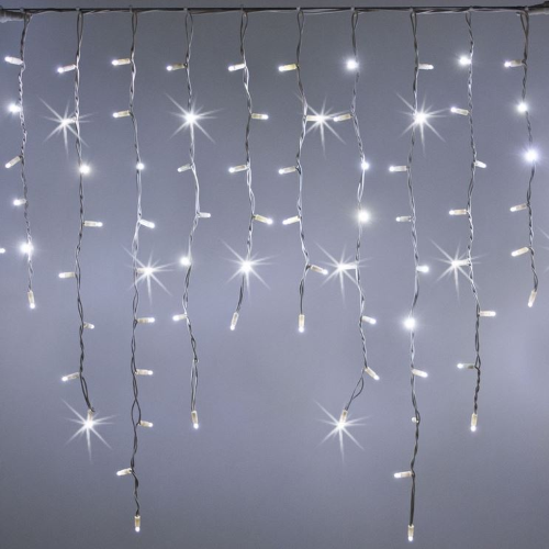 Tenda di luci natalizia 5 mt flash bianco freddo 200 led