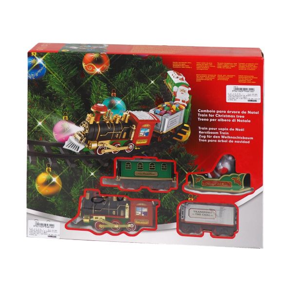 Treno natalizio con supporto albero trenino elettrico natale con luci e suoni D.89 CM