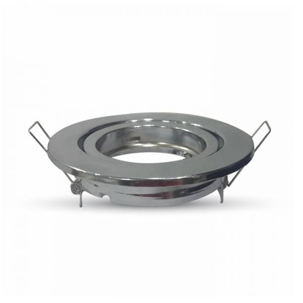 Portafaretto LED da Incasso Rotondo GU10 e GU5.3 (MR16) Colore Cromato con Orientabile
