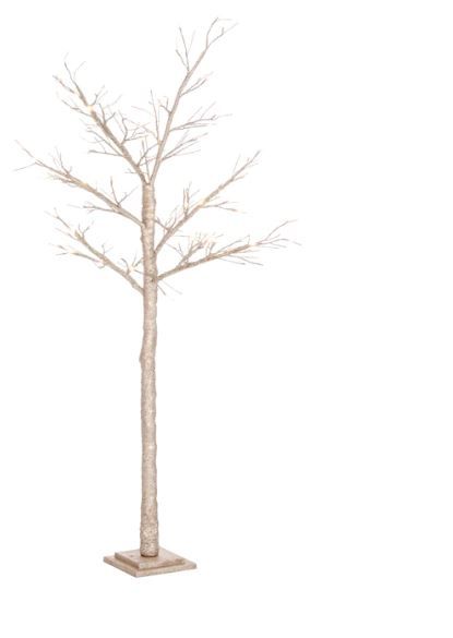 Albero luminoso Timber cha champagne ramo con 96 led a luce calda decorazione da interno h160 cm