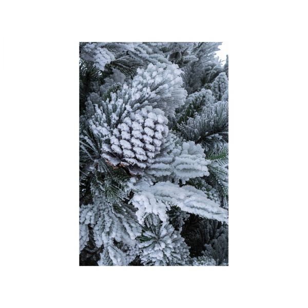 Albero di Natale Arves di Bizzotto Innevato decorato con pigne H240 cm 2513 Rami