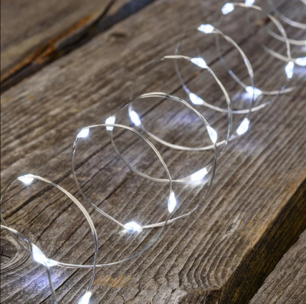Luci di natale a batteria catena con 20 micro led luce bianco freddo