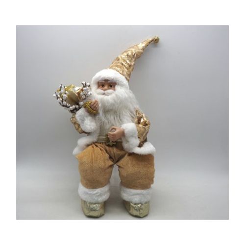 Babbo Natale con carillon seduto H 35 cm oro