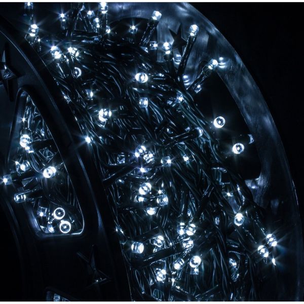 Catena Luminosa 1000 LED Bianco Freddo Interno Esterno con 8 Giochi di Luce