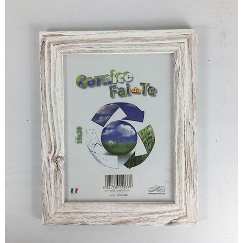 Cornice porta foto in legno vetro in crilex 30X40 cm bianco e beige 