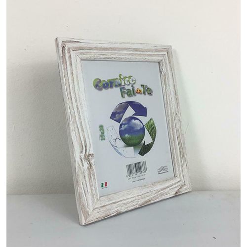 Cornice porta foto in legno vetro in crilex 50x70 cm bianco e beige