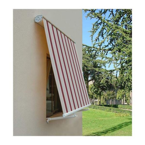Tenda da sole a caduta 400x300 cm cassonata per balcone e veranda con braccetti telo impermeabile bordeaux 