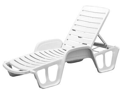 Lettino sdraio giardino schienale regolabile Bianco resina impilabile192x71x100 