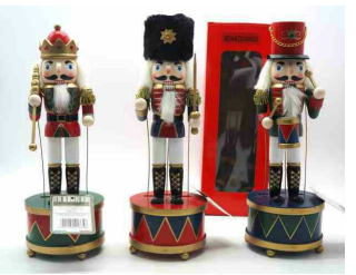 Soldato soldatino schiaccianoci 30 cm rosso con strumento musicale