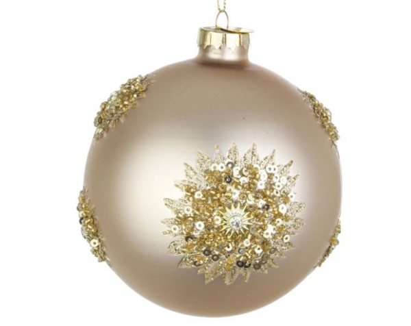 4 Palline per albero di natale in vetro Fairy Champagne pendaglio Tinta Unita Ø 10 cm